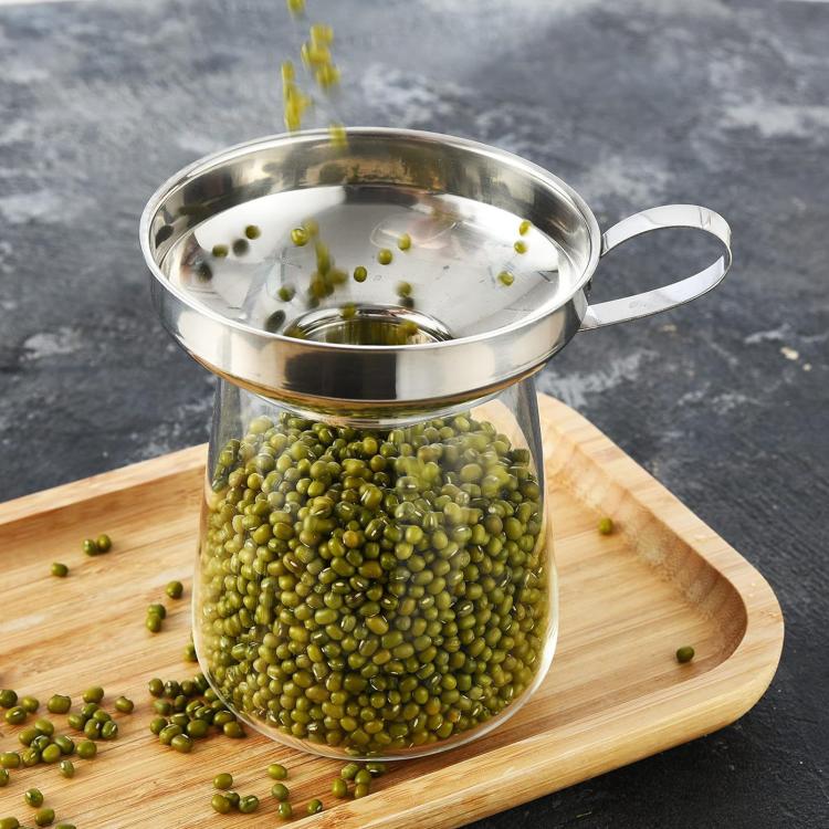 LsCook 3-Piece Set Stainless Steel Wide-Mouth Funnel Large-Mouth Jam Funnel - White Box