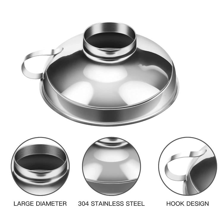 LsCook 3-Piece Set Stainless Steel Wide-Mouth Funnel Large-Mouth Jam Funnel - White Box