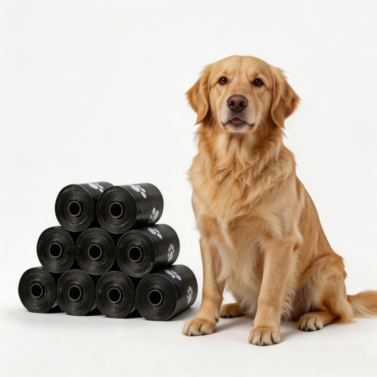 10 Rolls/150 Bags Dog Poop Bags Refill Rolls Leak-Proof Pet Waste Bags Eco-Friendly Unscented with Cute Footprint Design 1.2 Silk