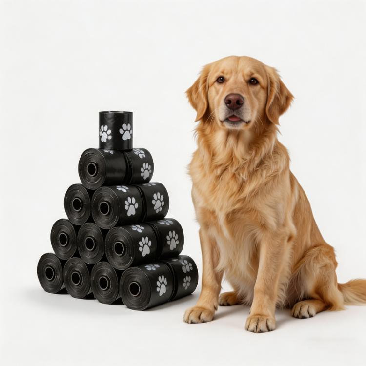 20 Rolls/300 Bags Dog Poop Bags Refill Rolls Leak-Proof Pet Waste Bags Eco-Friendly Unscented with Cute Footprint Design 1.2 Silk