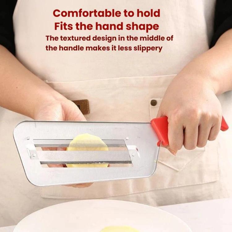 LsCook Stainless Steel Double Blade Vegetable Slicer Multi-Function Vegetable Knife - Red OPP Bagged