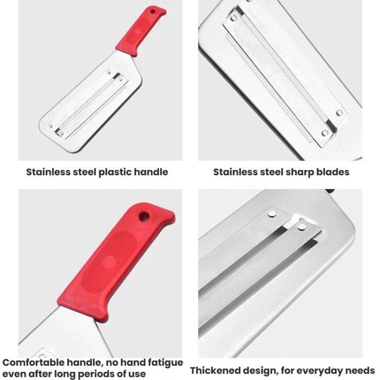 LsCook Stainless Steel Double Blade Vegetable Slicer Multi-Function Vegetable Knife - Red OPP Bagged