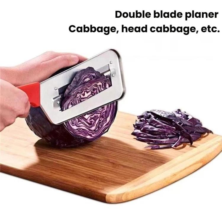 LsCook Stainless Steel Double Blade Vegetable Slicer Multi-Function Vegetable Knife - Red OPP Bagged