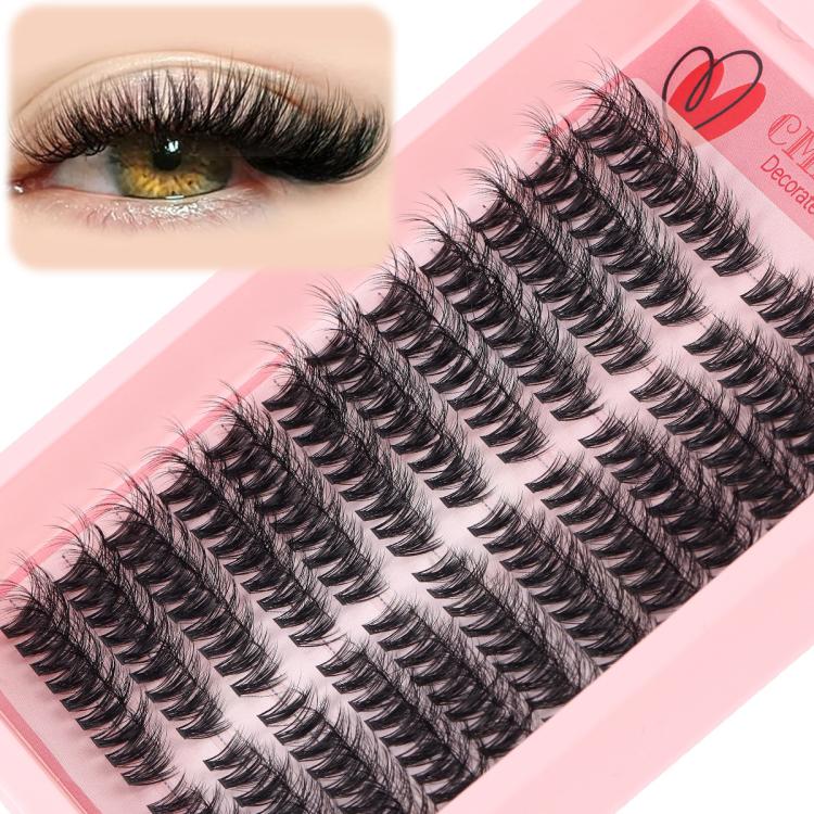 216 Dense Clusters DIY Segmented Eyelash Extensions Naturally Curled Single Cluster False Eyelashes, Specification: DIY-SET-596（40D）