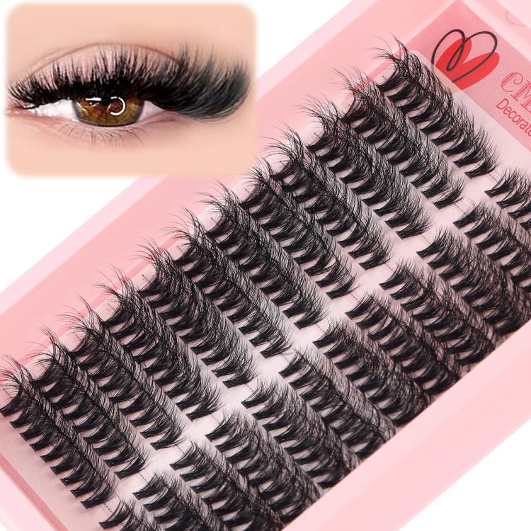 216 Dense Clusters DIY Segmented Eyelash Extensions Naturally Curled Single Cluster False Eyelashes, Specification: DIY-SET-597（50D）
