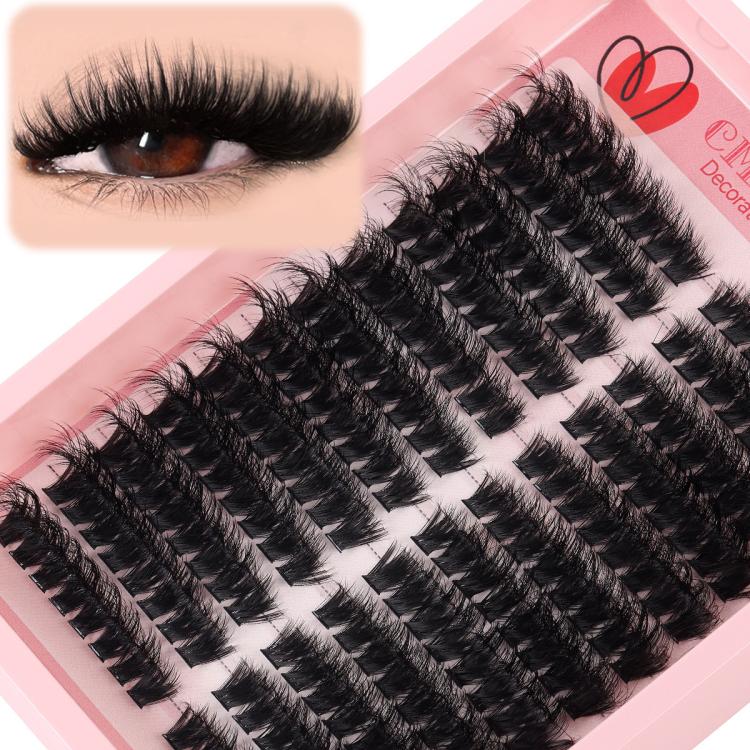 216 Dense Clusters DIY Segmented Eyelash Extensions Naturally Curled Single Cluster False Eyelashes, Specification: DIY-SET-600（100D）
