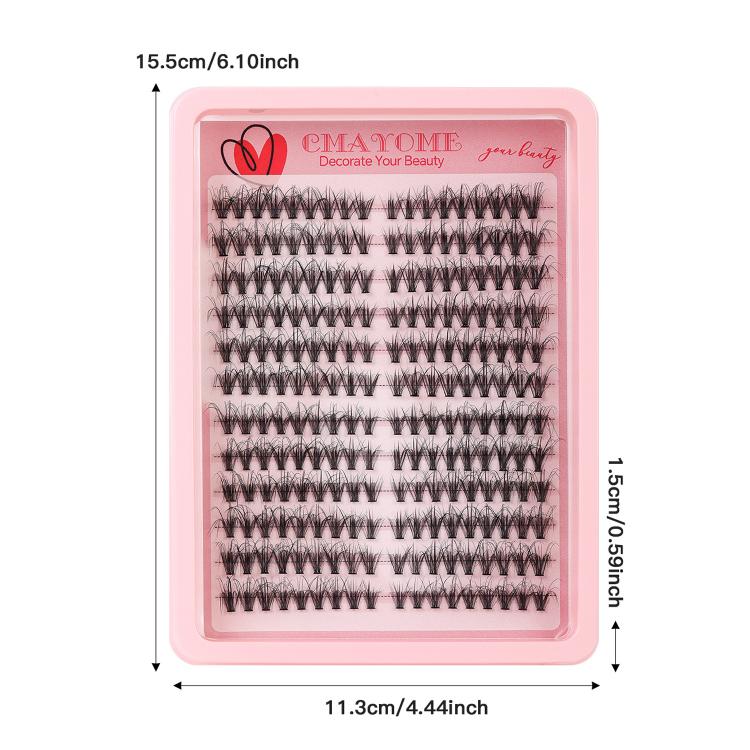 216 Dense Clusters DIY Segmented Eyelash Extensions Naturally Curled Single Cluster False Eyelashes, Specification: DIY-SET-598（60D）