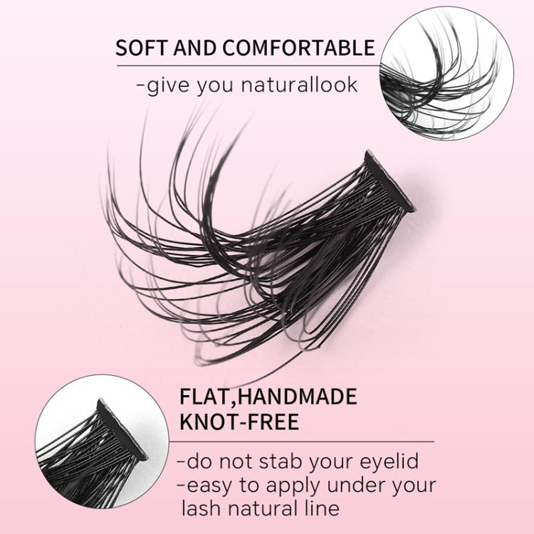216 Dense Clusters DIY Segmented Eyelash Extensions Naturally Curled Single Cluster False Eyelashes, Specification: DIY-SET-598（60D）