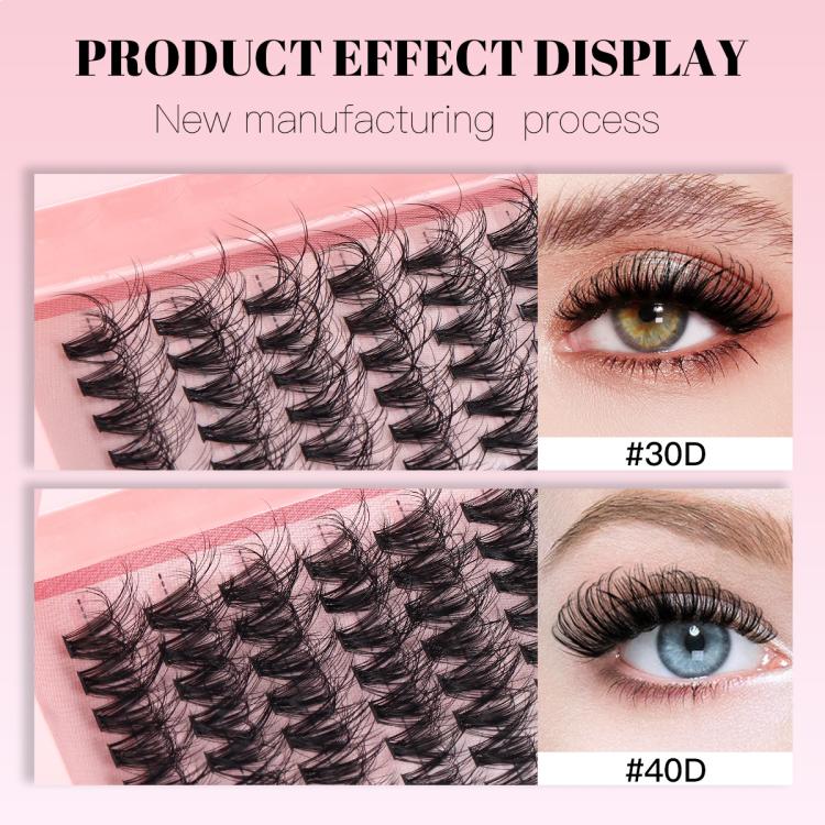 216 Dense Clusters DIY Segmented Eyelash Extensions Naturally Curled Single Cluster False Eyelashes, Specification: DIY-SET-598（60D）