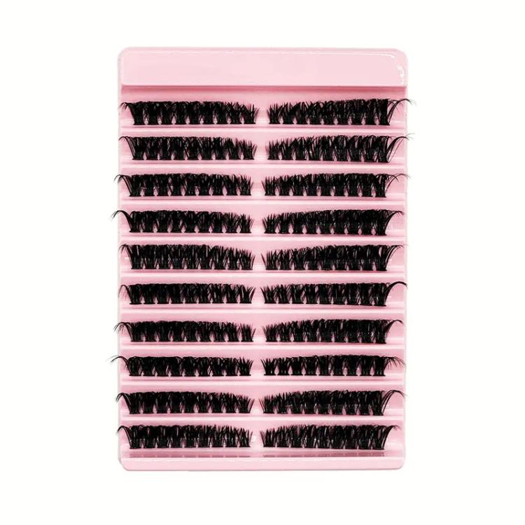 180-Cluster Single-Cluster Segmented Self-Grafting Thick Curled False Eyelashes, Curl: 60D