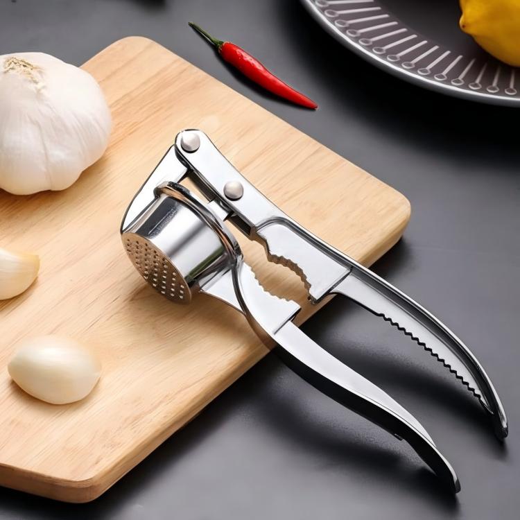 LsCook Large 4 In 1 Aluminum Alloy Garlic Press Manual Pull Style Garlic Press