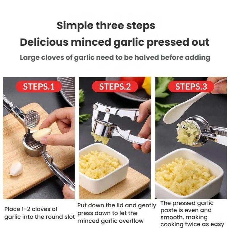 LsCook Large 4 In 1 Aluminum Alloy Garlic Press Manual Pull Style Garlic Press