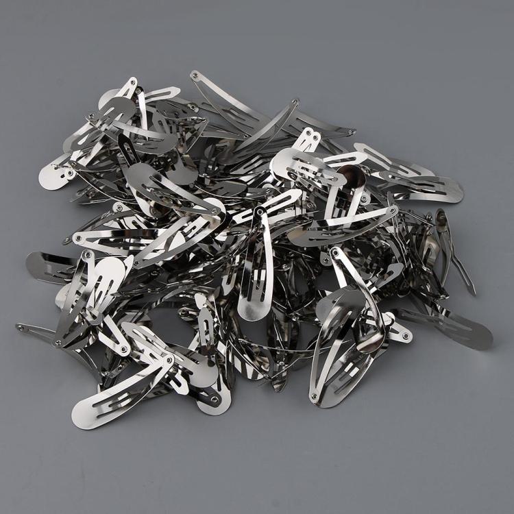 30pcs Metal Hair Clip Bangs Makeup Hair Accessory Minimalist Clip - Silver Teardrop Clip 5cm
