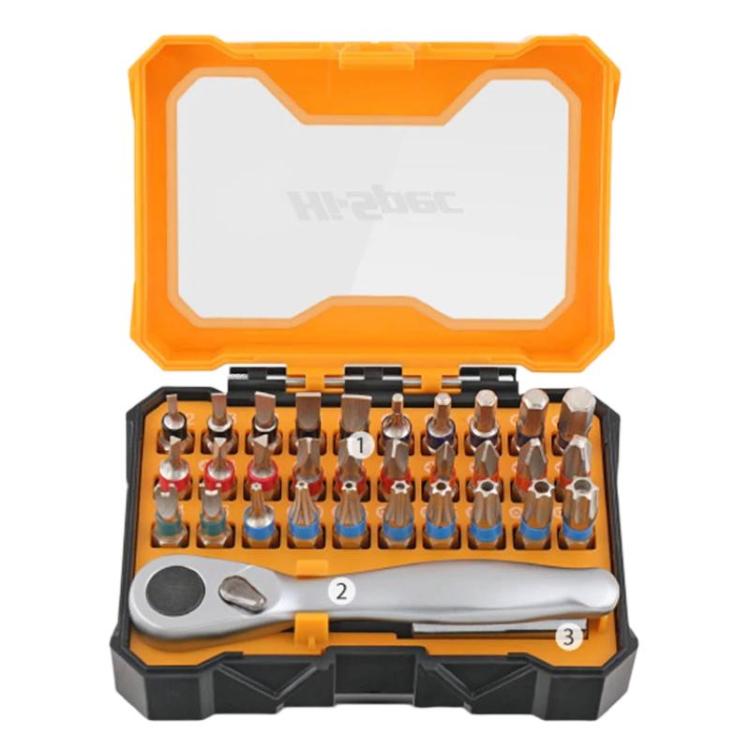 Hi-Spec 32pcs / set B Multifunctional Ratchet Screwdriver Set, Slotted Phillips Torx Triangle Screwdriver Kit