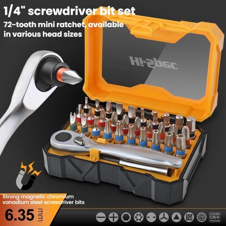 Hi-Spec 32pcs / set A Multifunctional Ratchet Screwdriver Set, Slotted Phillips Torx Triangle Screwdriver Kit