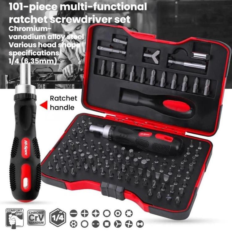 Hi-Spec 101pcs / set Chrome Vanadium Steel Screwdriver Bit Set, Slotted Phillips Hex Flower Screwdriver Bits
