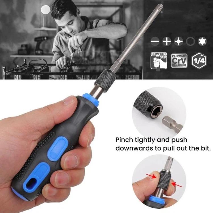 24pcs / set Chrome Vanadium Steel Screwdriver Bit Set, Slotted Phillips Hex Flower Screwdriver Bits
