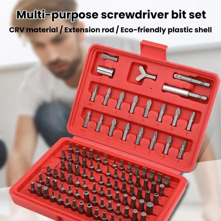 105pcs / set Chrome Vanadium Steel Screwdriver Bit Set, Slotted Phillips Hex Flower Screwdriver Bits