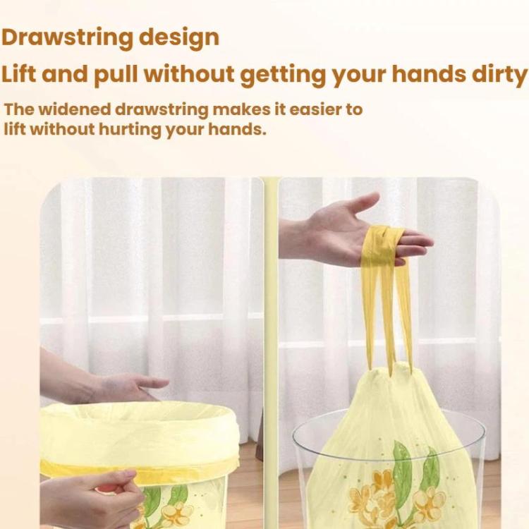 Thickened Enlarged Drawstring Garbage Bags With Pull Handles Tear-Free Design, Size: 50pcs /Set - No-tear Osmanthus