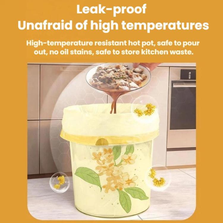 Thickened Enlarged Drawstring Garbage Bags With Pull Handles Tear-Free Design, Size: 50pcs /Set - No-tear Osmanthus
