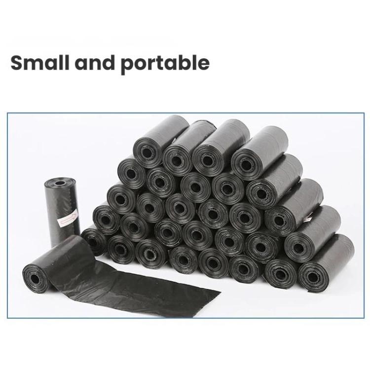 15bags /Roll Outdoor Portable Cleaning Pet Trash Bags, Size: 22x30cm - Black