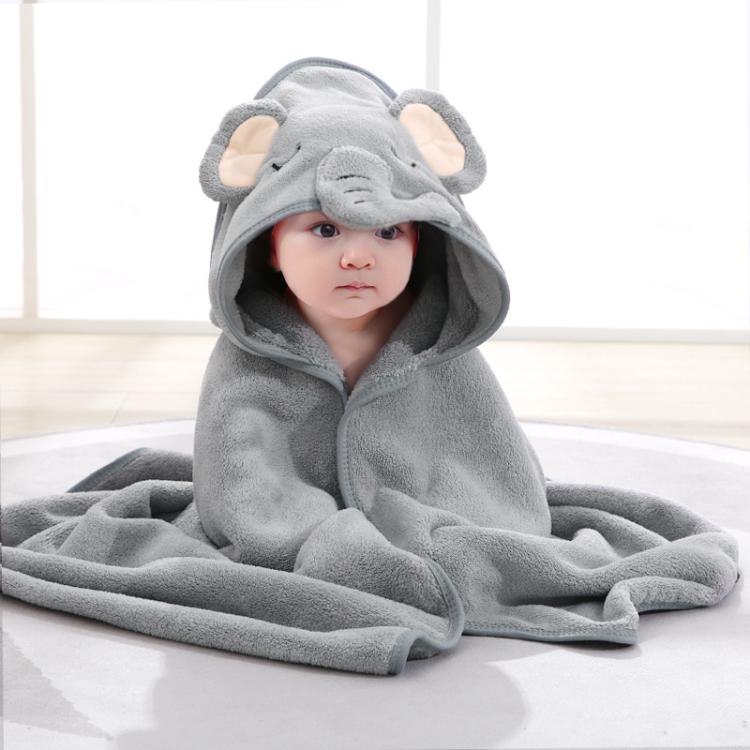 Coral Fleece Absorbent Baby Swaddle Blanket Towel With Cape, Size: 80x80cm