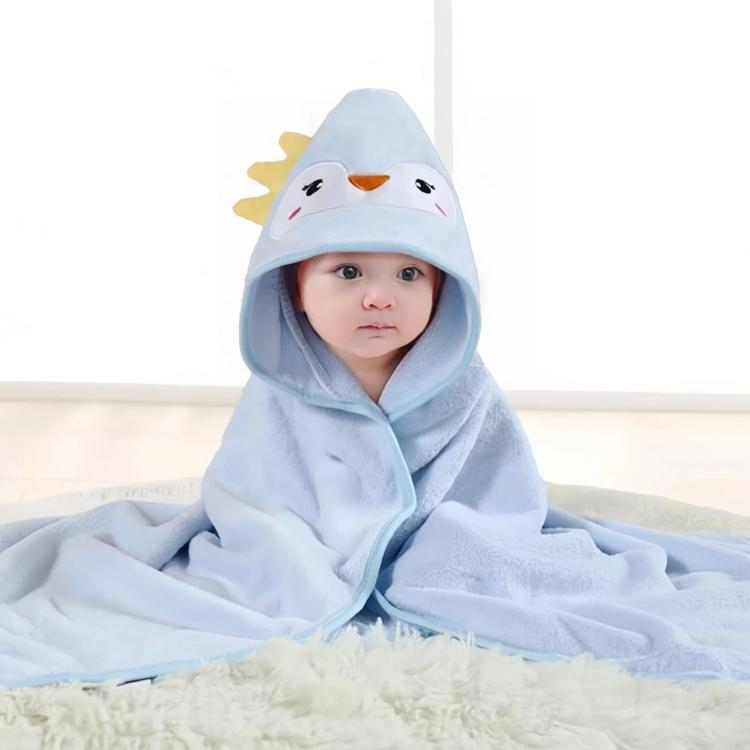 Coral Fleece Absorbent Baby Swaddle Blanket Towel With Cape, Size: 80x80cm