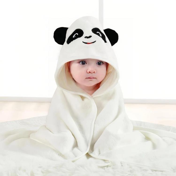 Coral Fleece Absorbent Baby Swaddle Blanket Towel With Cape, Size: 80x80cm