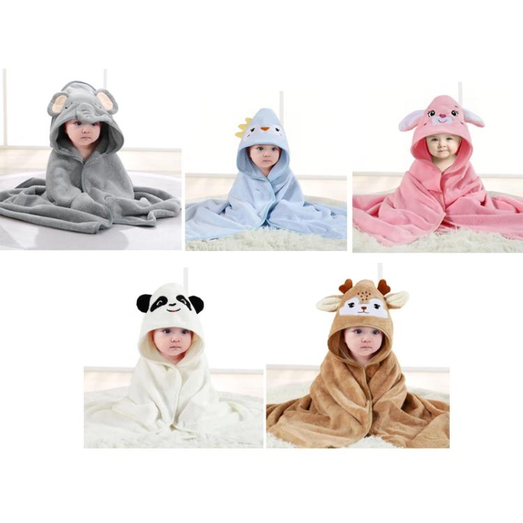 Coral Fleece Absorbent Baby Swaddle Blanket Towel With Cape, Size: 80x80cm
