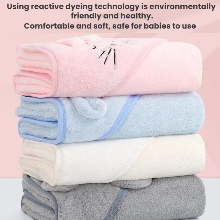 Coral Fleece Absorbent Baby Swaddle Blanket Towel With Cape, Size: 80x80cm