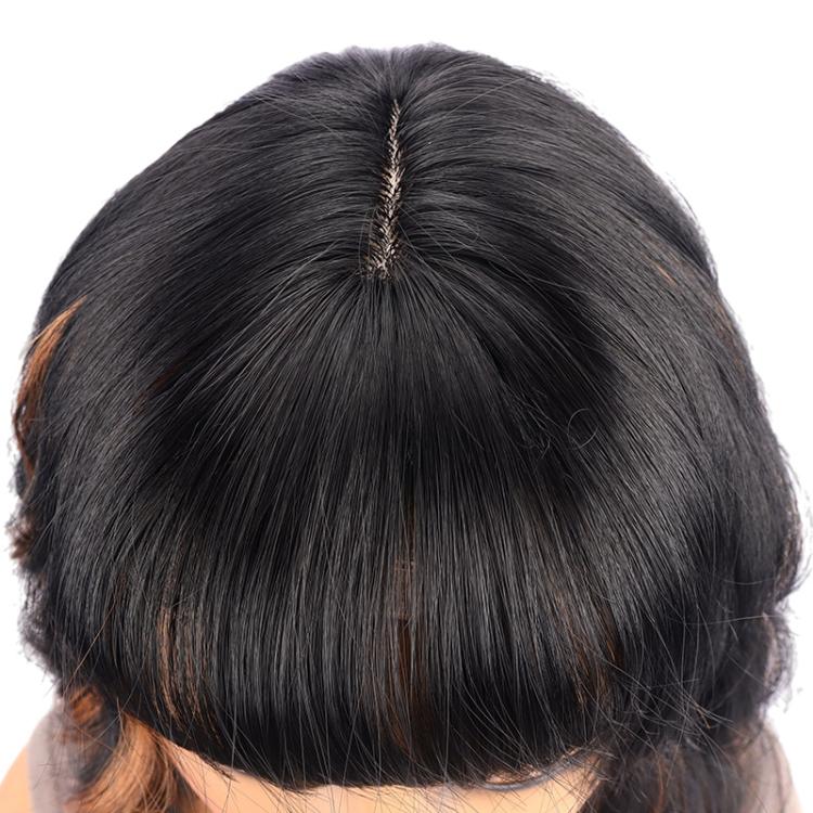 Short Wavy Hair With Side-Swept Bangs Natural Parting Synthetic Short Hair - 1B/30