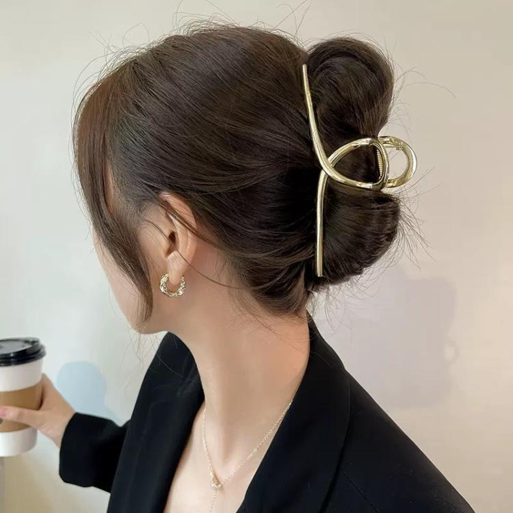 Metal Hair Claw Clips Women Large Hair Clips for Thick Hair Non-Slip Strong Hold Hair Catch Barrette Jaw Clips 13.5cm Gold