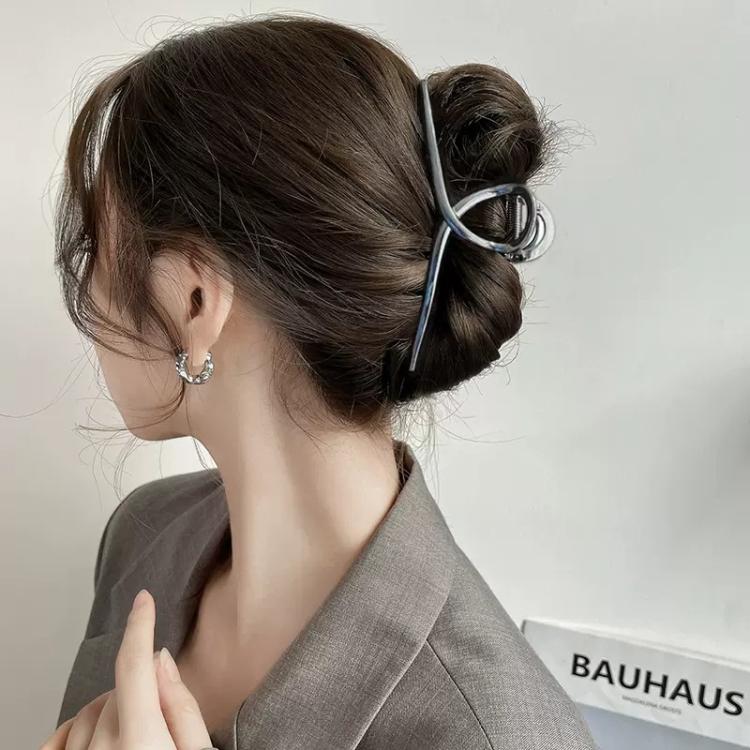 Metal Hair Claw Clips Women Large Hair Clips for Thick Hair Non-Slip Strong Hold Hair Catch Barrette Jaw Clips 11.5cm Gray Black