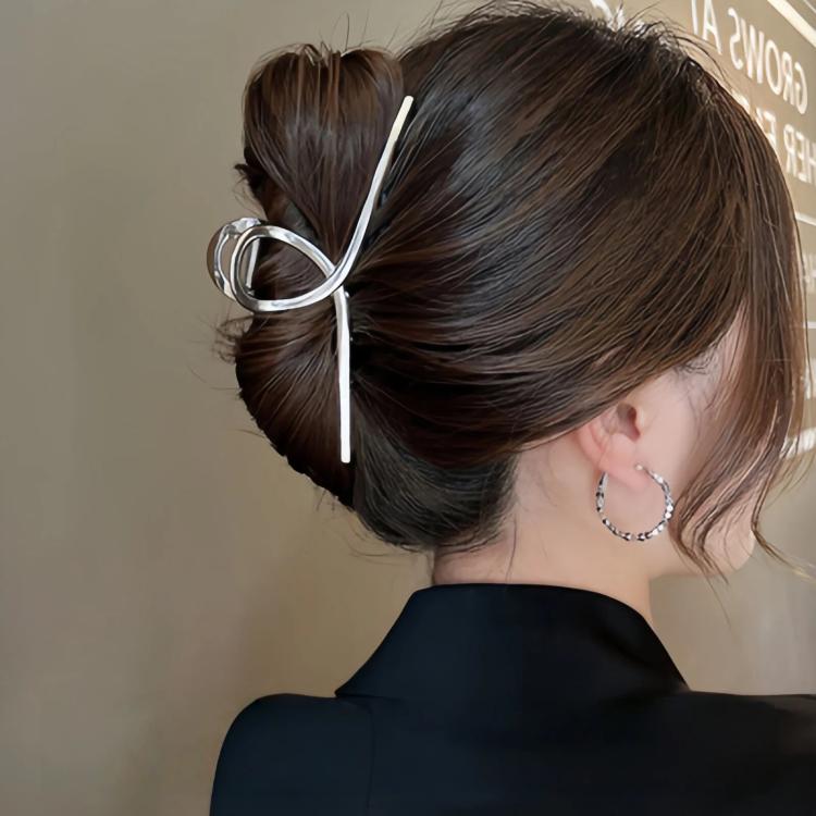 Metal Hair Claw Clips Women Large Hair Clips for Thick Hair Non-Slip Strong Hold Hair Catch Barrette Jaw Clips 13.5cm Silver