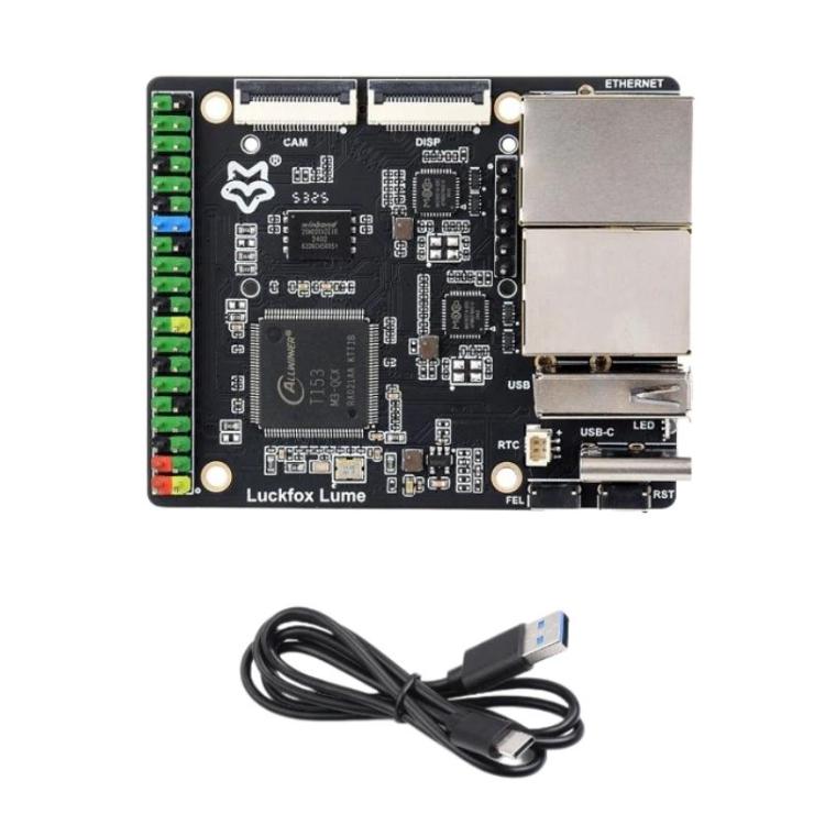 Luckfox Lume High-Performance Linux Development Board, Based On The Allwinner T153 Multi-Core Heterogeneous Industrial Processor, Dual Gigabit Ethernet Ports, Spec: Basic