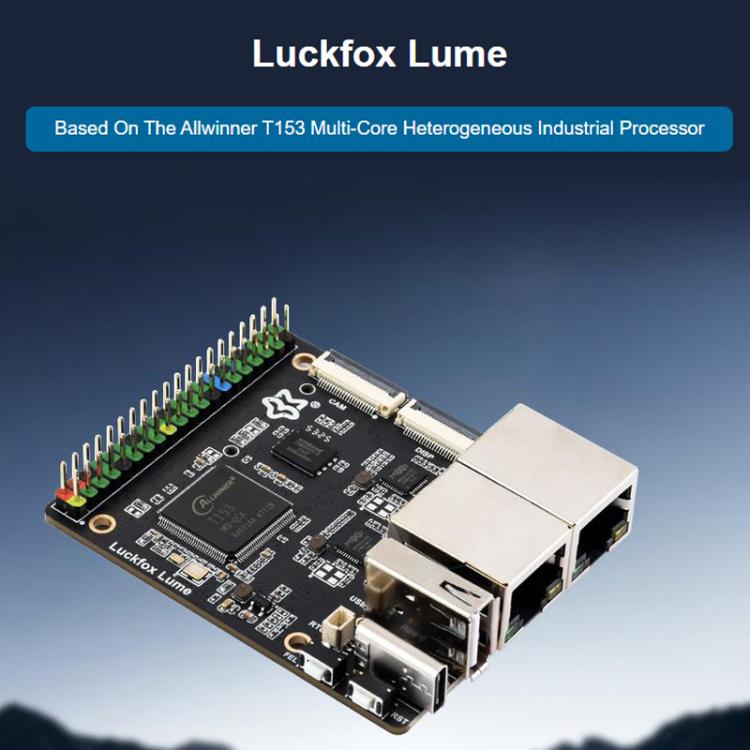 Luckfox Lume High-Performance Linux Development Board, Based On The Allwinner T153 Multi-Core Heterogeneous Industrial Processor, Dual Gigabit Ethernet Ports, Spec: With POE Model