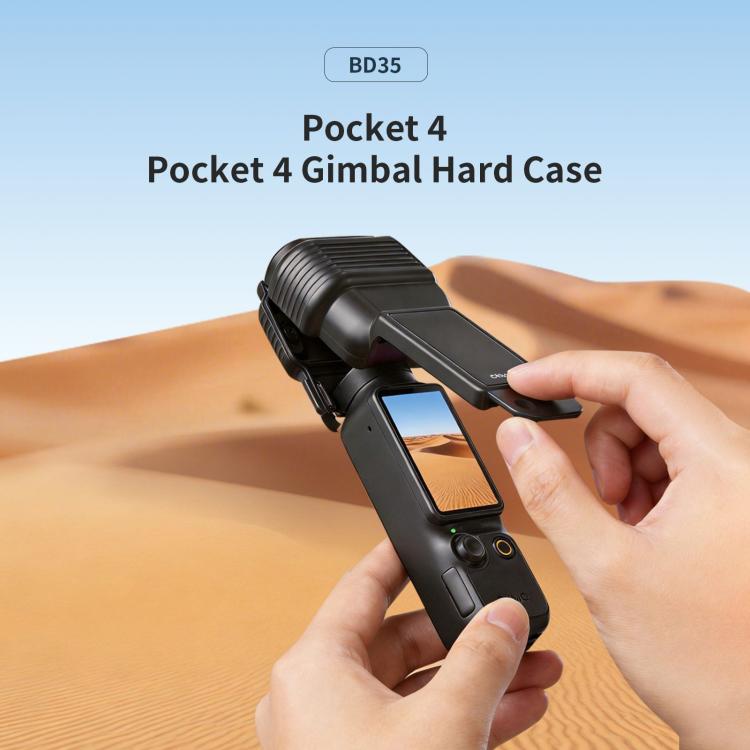 For DJI Osmo Pocket 4 aMagisn Gimbal Protector Case Protective Cover with One-Piece Flip Design Integrated 3D Joystick Guard - Black
