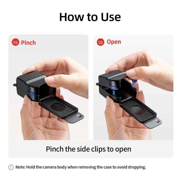 For DJI Osmo Pocket 4 aMagisn Gimbal Protector Case Protective Cover with One-Piece Flip Design Integrated 3D Joystick Guard - Black