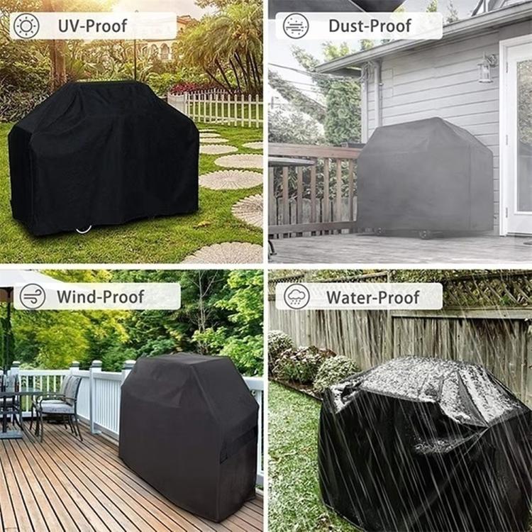 147x61x122cm Outdoor 600D Oxford Fabric Waterproof Dustproof BBQ Grill Cover - Black