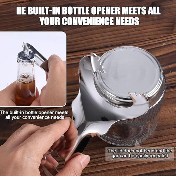 LsCook Multifunctional Mason Jar Lid Opener Stainless Steel Bottle Opener - OPP Bagged