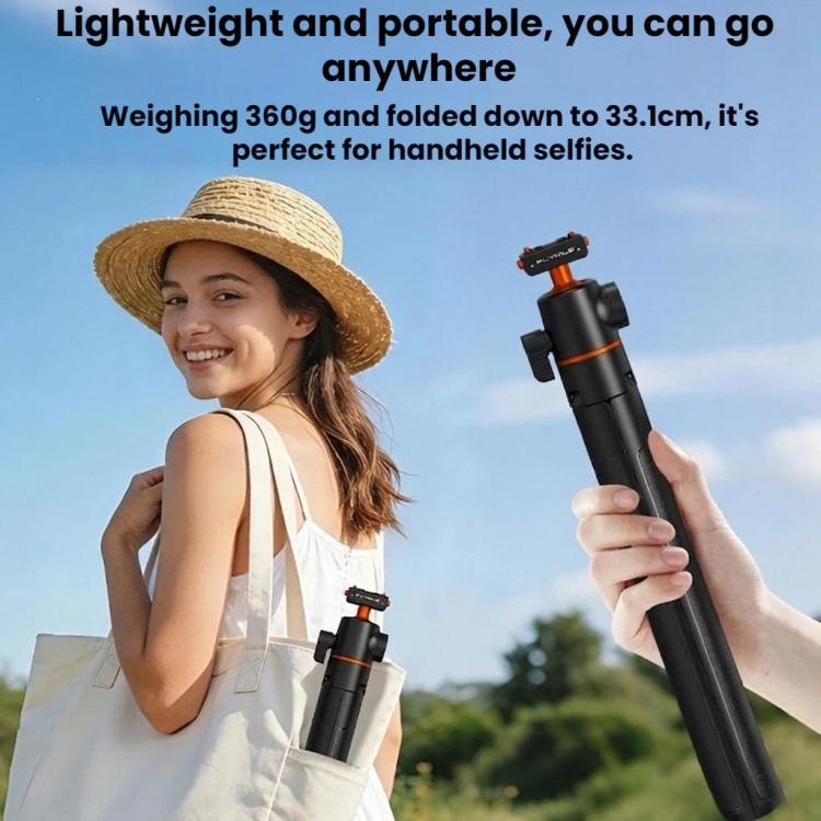 For Insta360 Ace Pro / 2 / X5 Flymile Quick-Release Selfie Extension Pole Tripod - Black