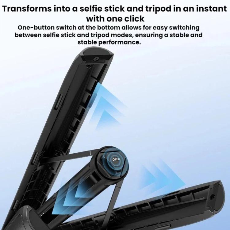 For Insta360 Ace Pro / 2 / X5 Flymile Quick-Release Selfie Extension Pole Tripod - Black