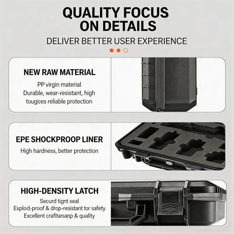 For DJI Osmo Pocket 4 Explosion-proof Hard Carrying Case Protective Storage Box with Custom EVA Foam - Black