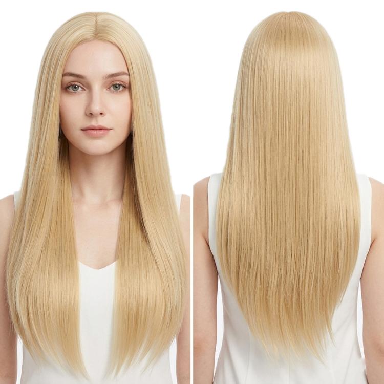 80cm Cosplay Versatile Center-Parted Long Straight Wig, Color: Gold