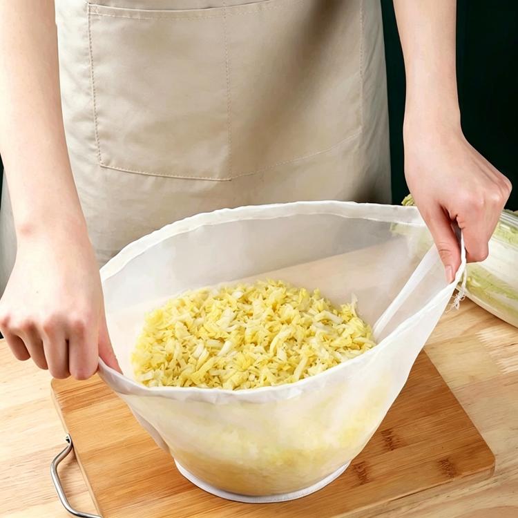 LsCook Large Bowl-Shaped Strainer Bag Vegetable Drawstring Filter Dehydrator