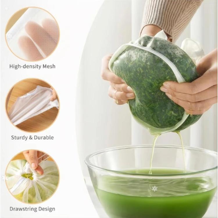 LsCook Large Bowl-Shaped Strainer Bag Vegetable Drawstring Filter Dehydrator