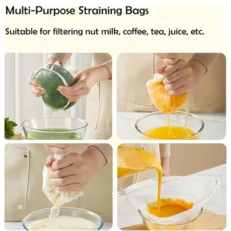 LsCook Large Bowl-Shaped Strainer Bag Vegetable Drawstring Filter Dehydrator