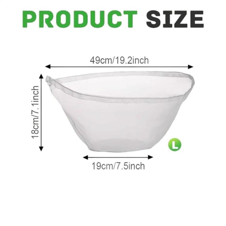 LsCook Large Bowl-Shaped Strainer Bag Vegetable Drawstring Filter Dehydrator