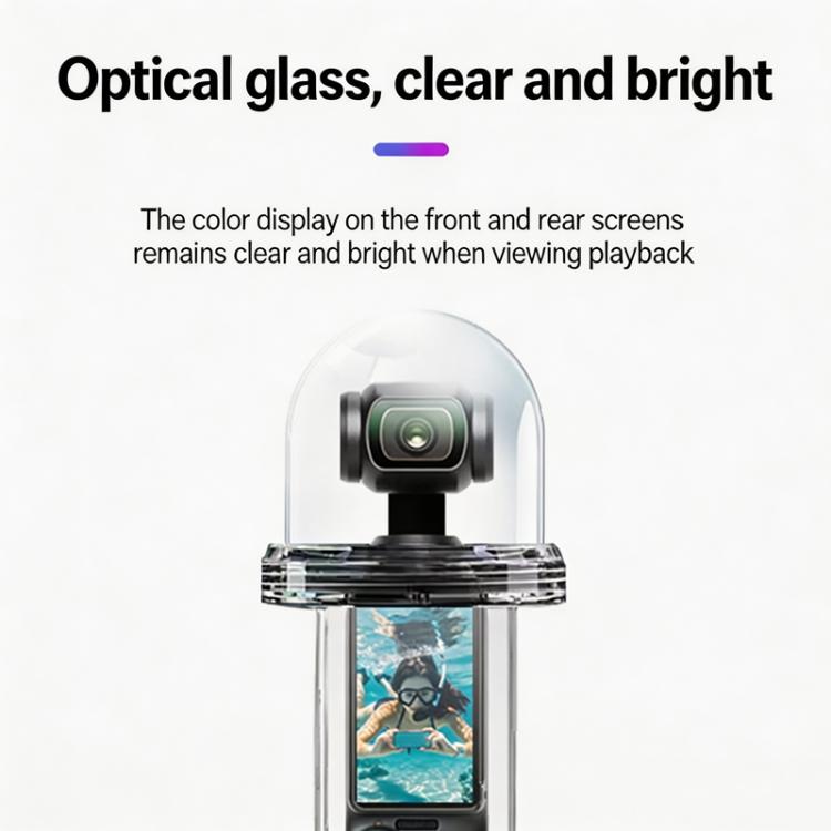 For DJI Osmo Pocket 4 Waterproof Case 60M/196ft Diving Housing Shell with 540-degree Panoramic View Underwater Accessories for Surfing Snorkeling - Transparent