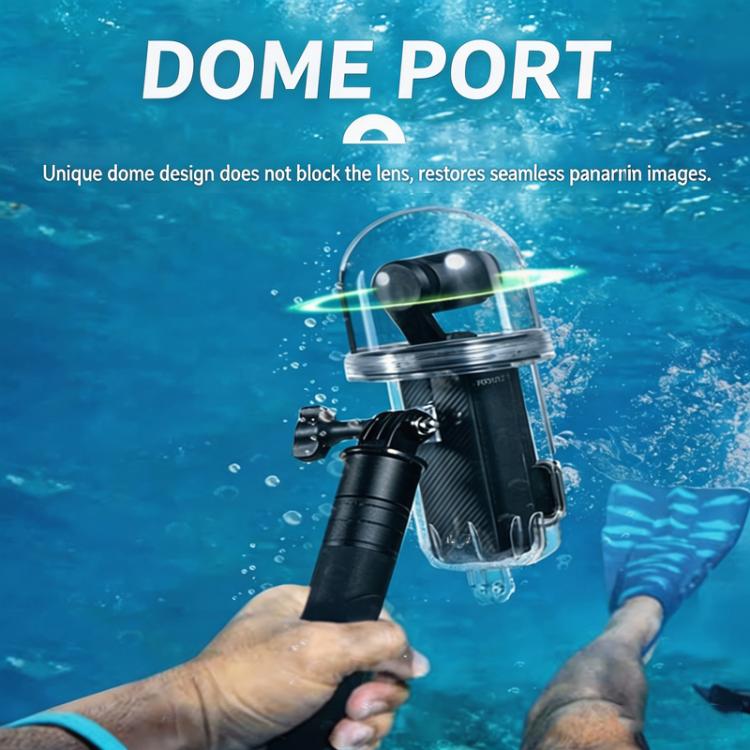 For DJI Osmo Pocket 4 Waterproof Case 60M/196ft Diving Housing Shell with 540-degree Panoramic View Underwater Accessories for Surfing Snorkeling - Transparent